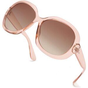 Transparent Pink  Polarized Sunglasses, Oversized Frames, UV Protection